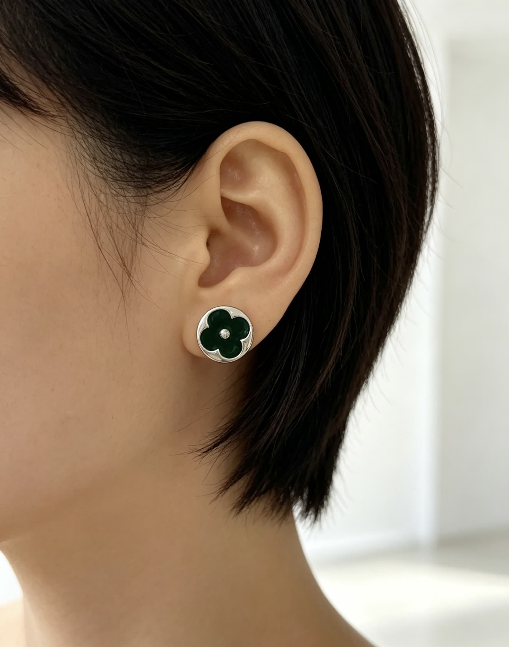 Louis Vuitton Green Flower Earrings